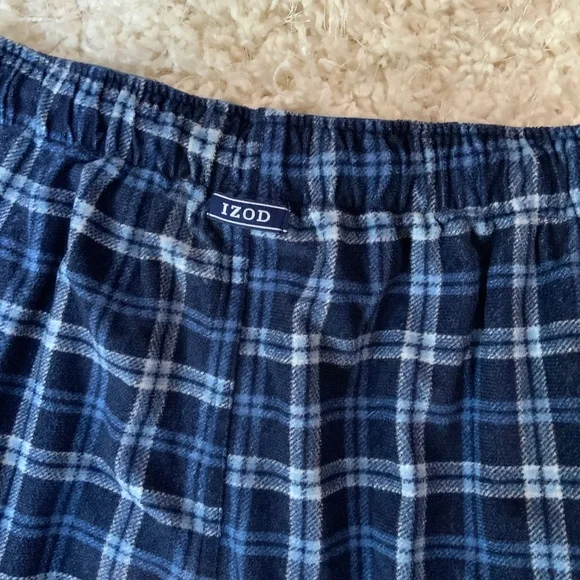 Izod Blue M x 2 Pair Plaid Flannel Pajama Bottoms Sleep Cozy Flannel Alpine - Picture 1 of 7